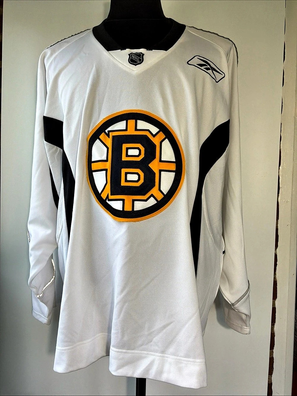 Vintage Reebok Boston Bruins White Practice Jersey Stitched Size XXL
